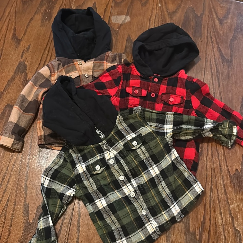 Toddler Boy Hooded Flannel Bundle